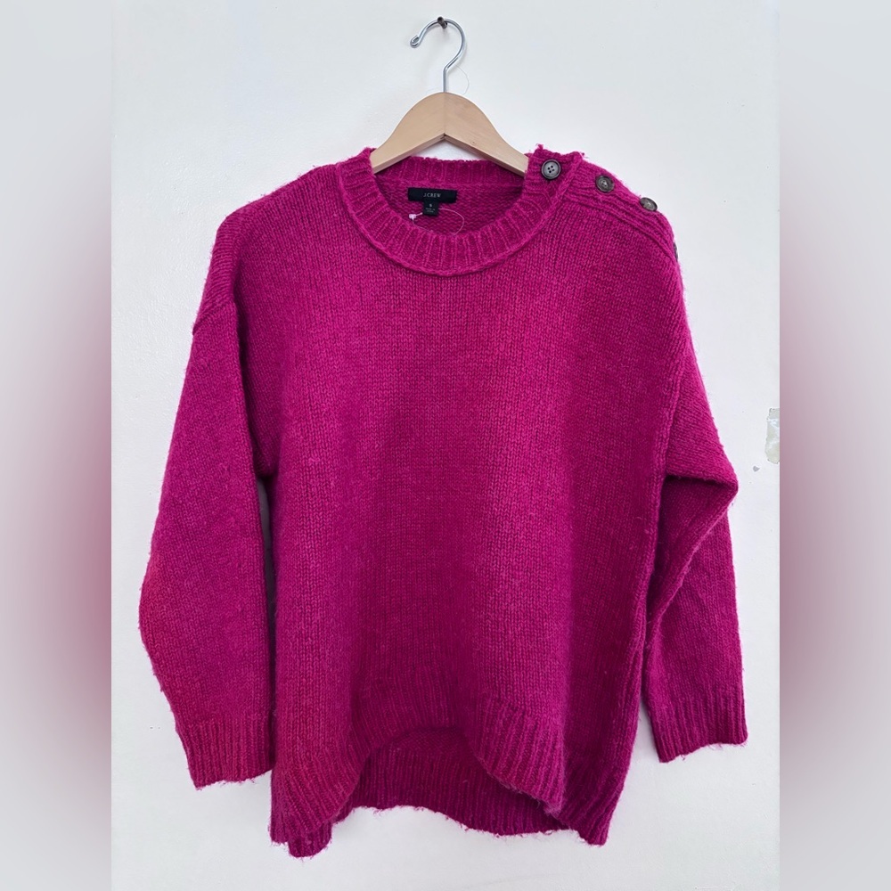 J. Crew Vibrant‎ Pink Crew Neck Sweater